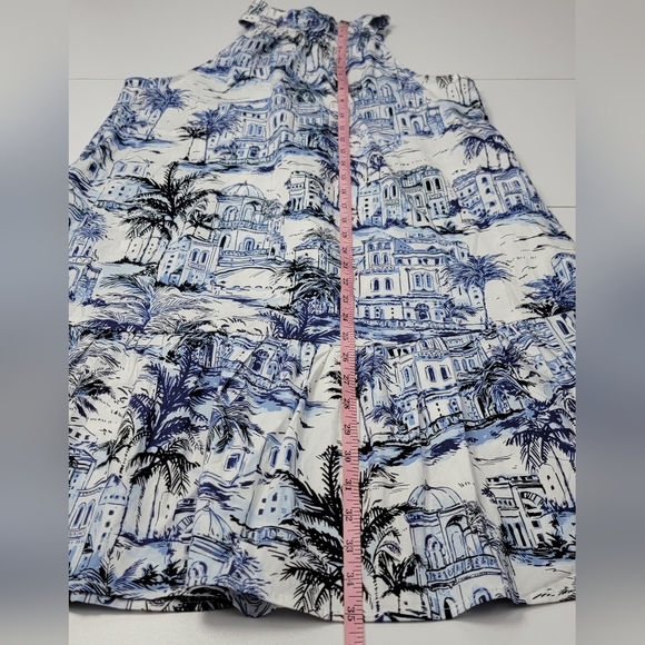 Calypso St. Barth Blue and White Sleeveless Halter Type Dress Small Pockets NWOT - Picture 9 of 11